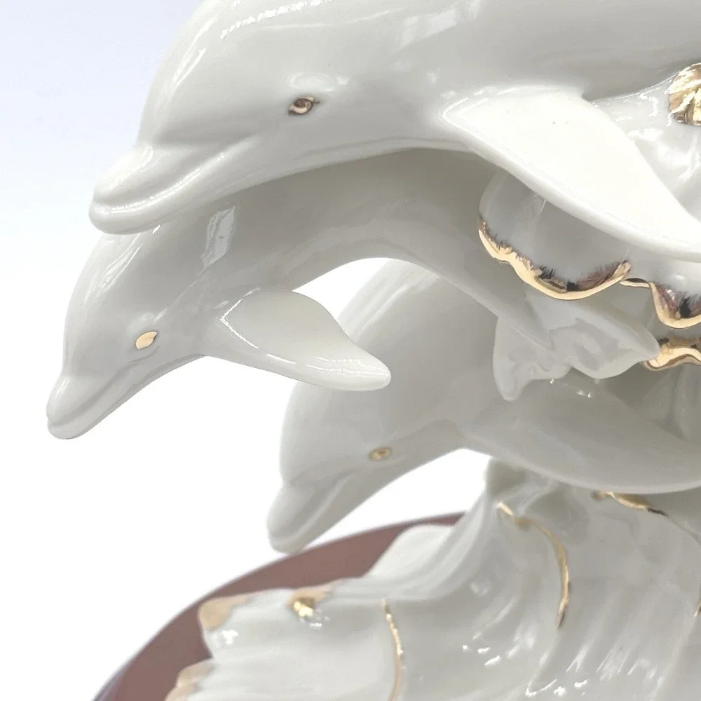 Vintage 1995 Lenox‎ Between Sea And Sky Dolphin Fine Porcelain Gold Accents